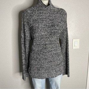 Caslon Black & White Chunky Knit Turtleneck Pullover Sweater  Size XS